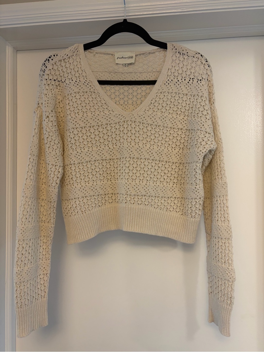 Freshman 1996 - Open Knit Sweater - size M - cream